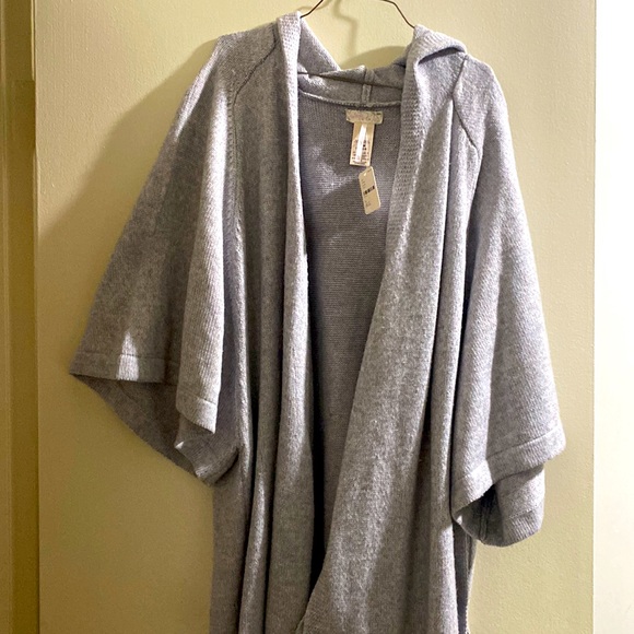 Free People All Size Grey Hooded Cardigan